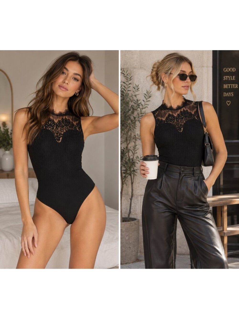 VERA & LUCY Black NIGHT AFTER NIGHT Lace Bodysuit NASTY GAL Designer Summer S